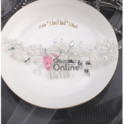 Accesoriu elegant pentru decor par AP010AA Argintii cu cristale si perle